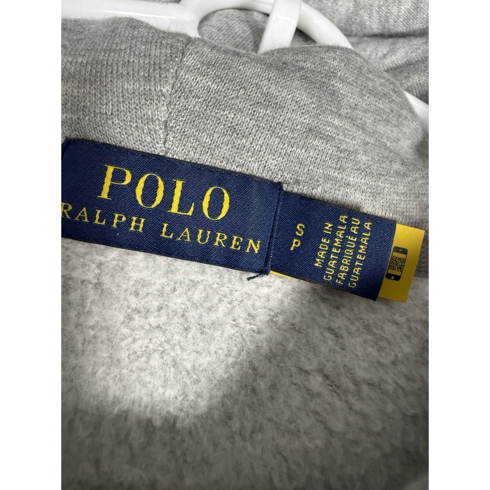 Polo Ralph Lauren Hoodie Womens Small Grey Full Zip Fleece Pony Logo Sweatshirt - Picture 4 of 7